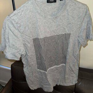 Men's Theory Graphic T-Shirt in Grey - S - 90% OFF (MSRP $110)
